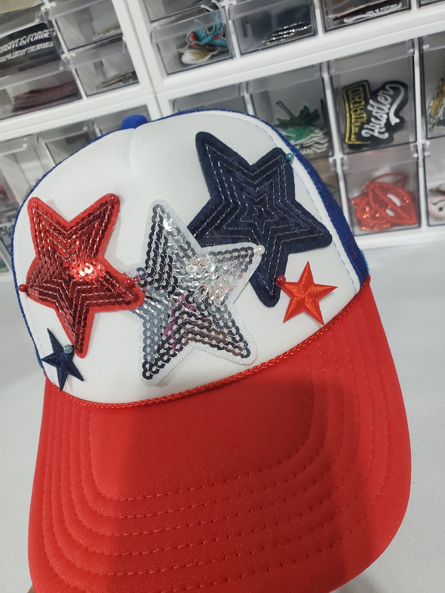 5 Star Red White Blue Trucker Hat